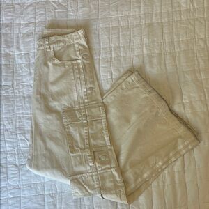 Danielle Cathari adidas Originals Wide Leg Cargo Pants in Cream